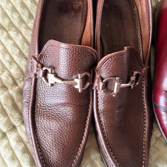 Salvatore Ferragamo Men\'s Leather Loafers in Brown and Burgundy